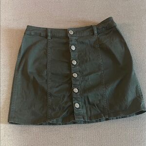 Button-Front Black Mini Skirt